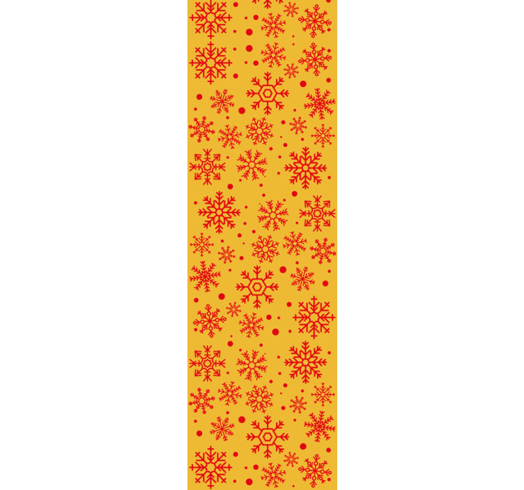 Holiday christmas wallpaper red snowflakes on yellow - TenStickers