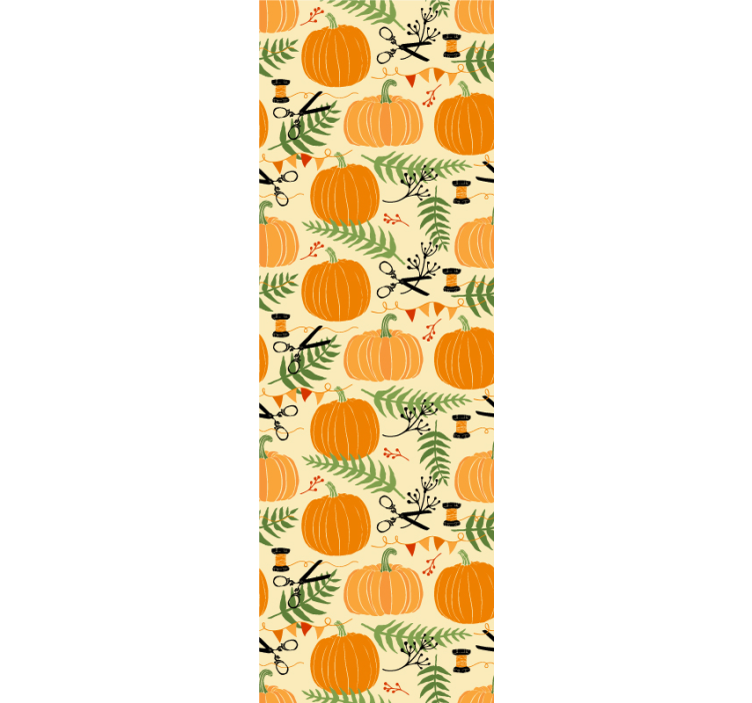 Pumpkins and Ferns cute halloween wallpaper - TenStickers