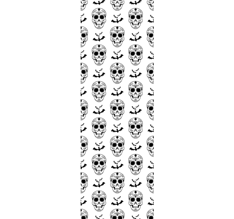 Skull and Bats cute halloween wallpaper - TenStickers