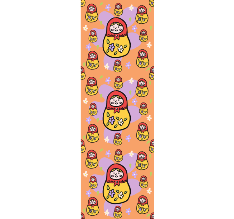 Colorful Matryoshka Dolls animal wallpaper - TenStickers