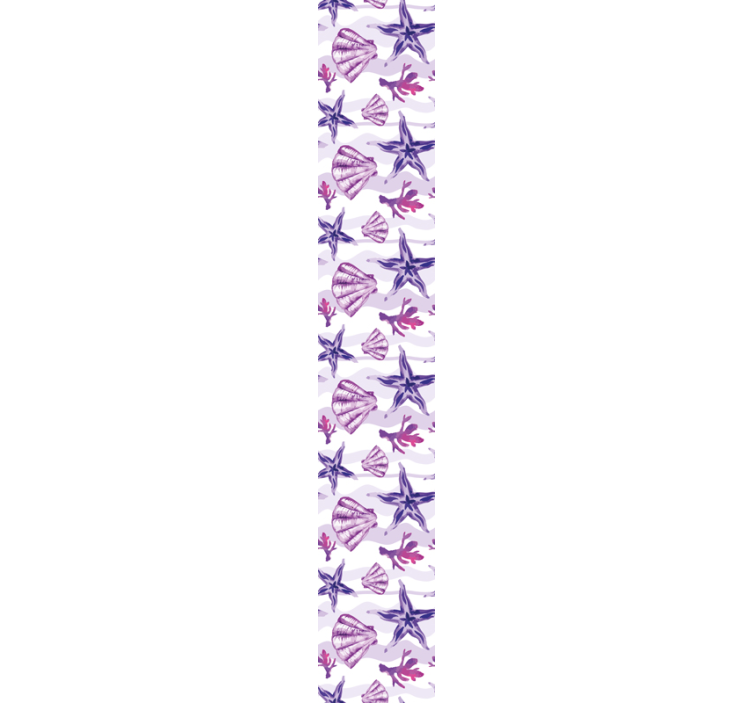 Purple seashell and starfish fishes wallpaper - TenStickers