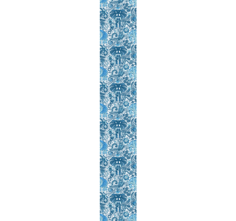 Blue ethnic pattern elephants wallpaper - TenStickers