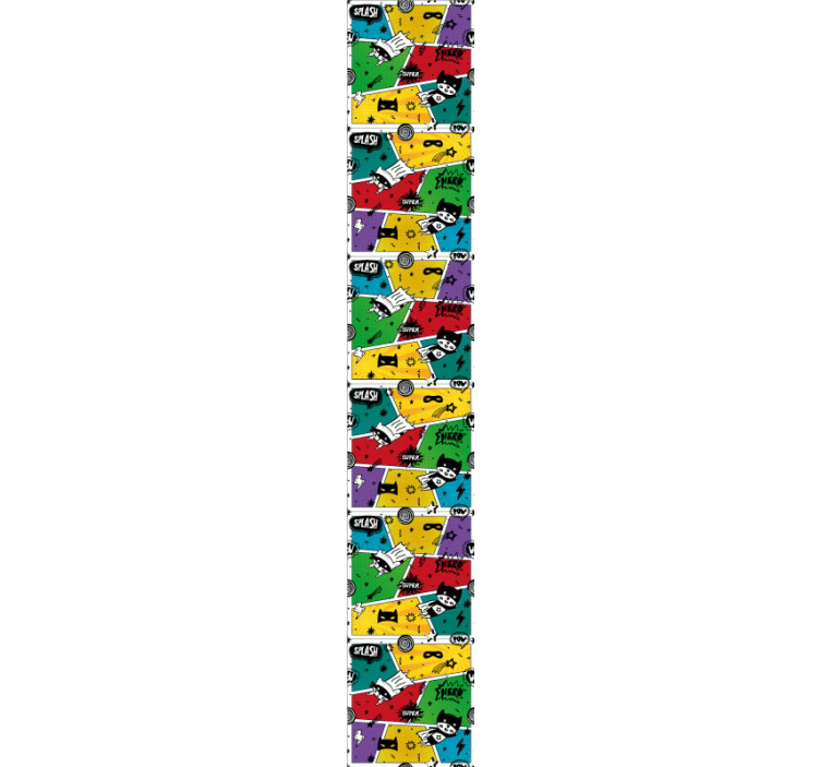 Cartoon characters wallpaper childrens room - TenStickers