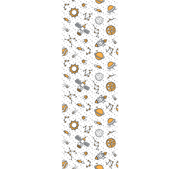 Space Themed Pattern wallpaper childrens room - TenStickers