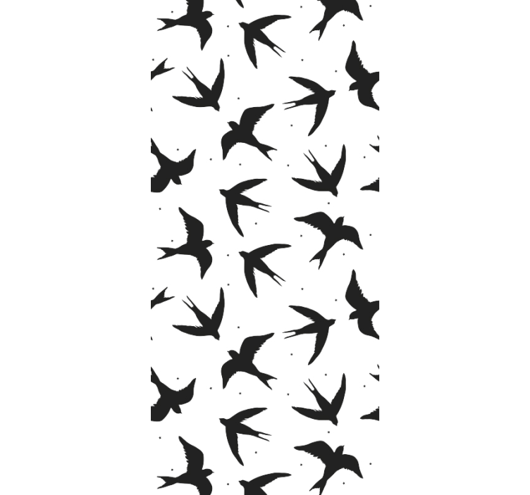 Flying Swallows Pattern birds in wallpaper - TenStickers