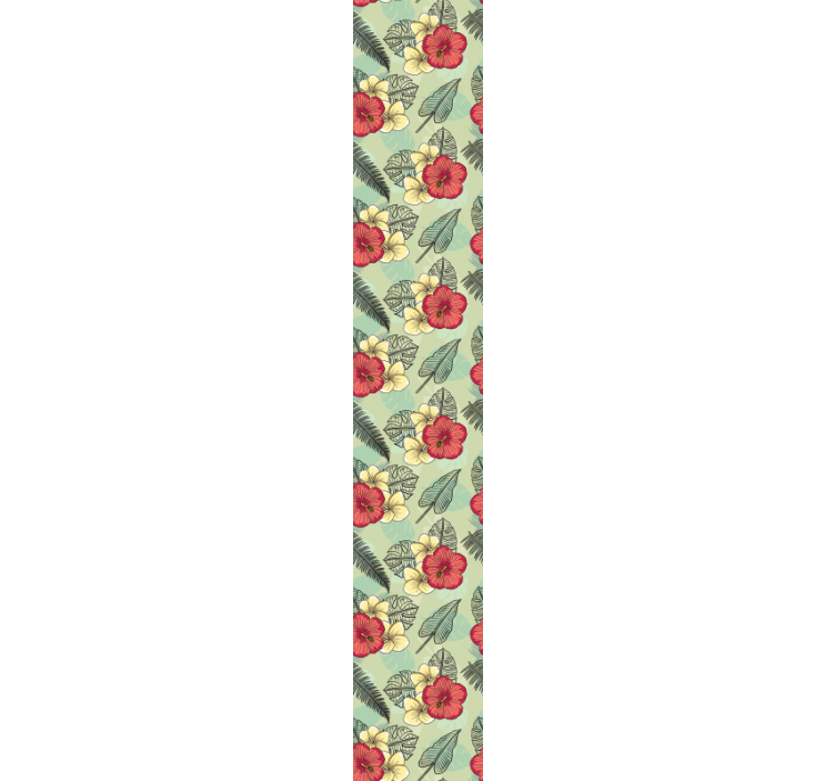 Green tropical arrangement flowers wallpaper - TenStickers