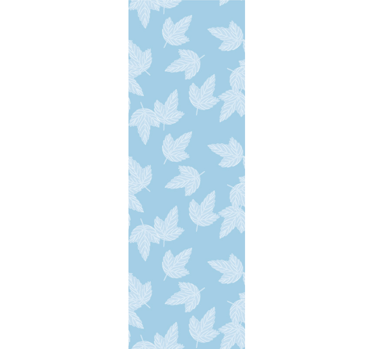 Soft blue pattern leaves wallpaper - TenStickers