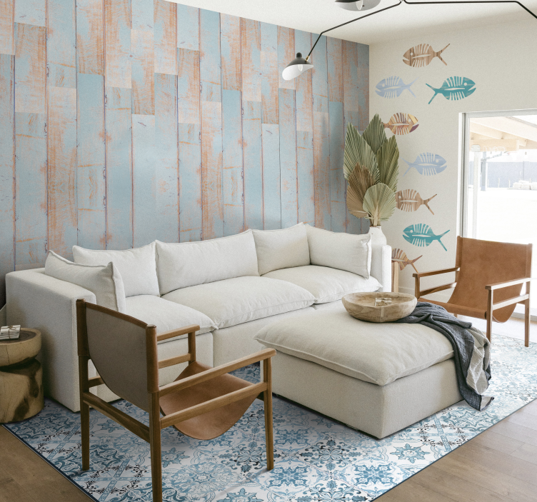 Wood Texture Wallpaper clear sky - TenStickers