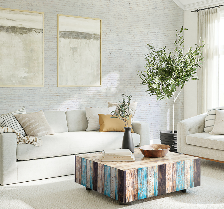 White Brick Facade bricks wallpaper - TenStickers