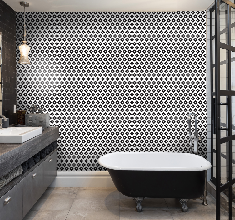 Modern style bathroom wallpaper - TenStickers