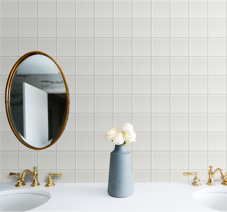 White Tiles Tile Wallpaper - TenStickers