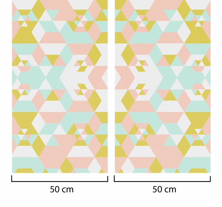 Geometric Pastel Pattern living area wallpaper - TenStickers