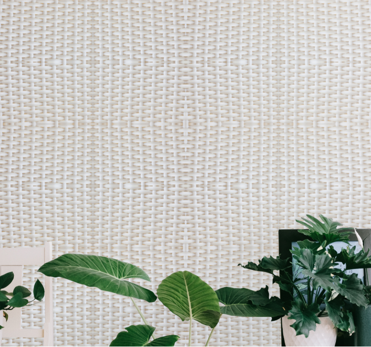 Woven White Pattern textured wallpaper - TenStickers
