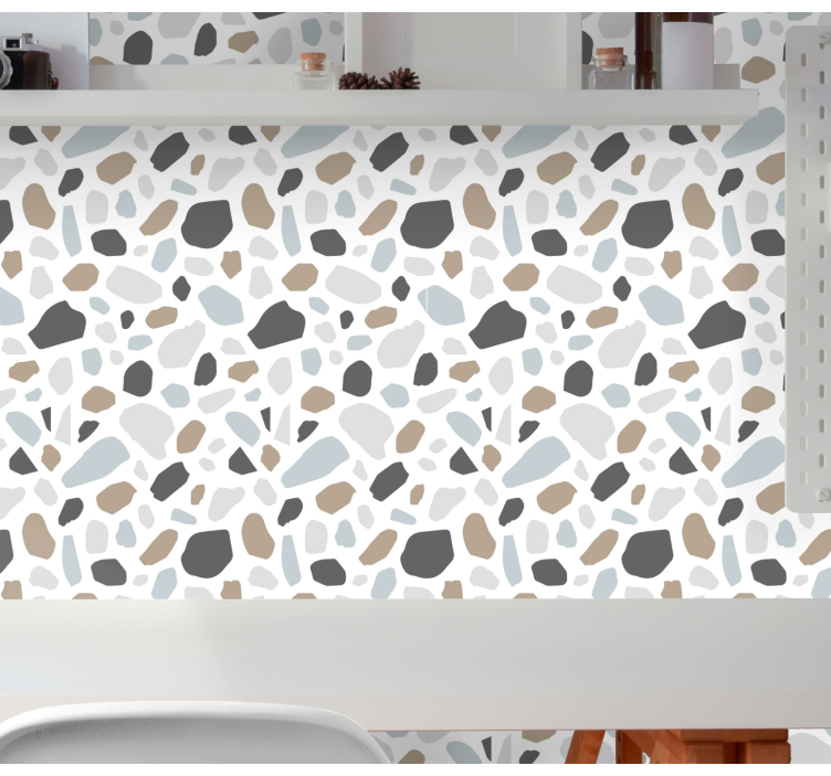 Gray terrazo stone effect wallpaper - TenStickers