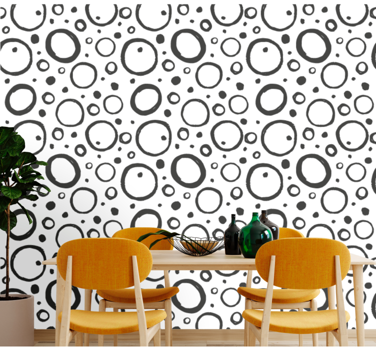 Abstract Circles wallpaper geometric - TenStickers