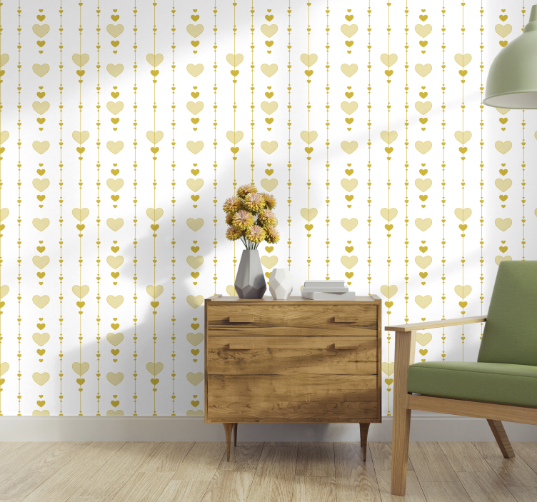 Heart yellow strings master bedroom wallpaper - TenStickers
