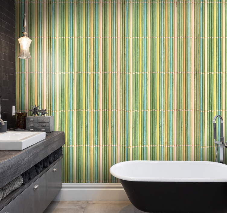 Bamboo Textured Surface wood effect wallpaper - TenStickers