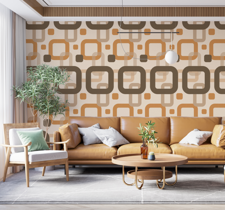 70s retro pattern Square wallpaper - TenStickers