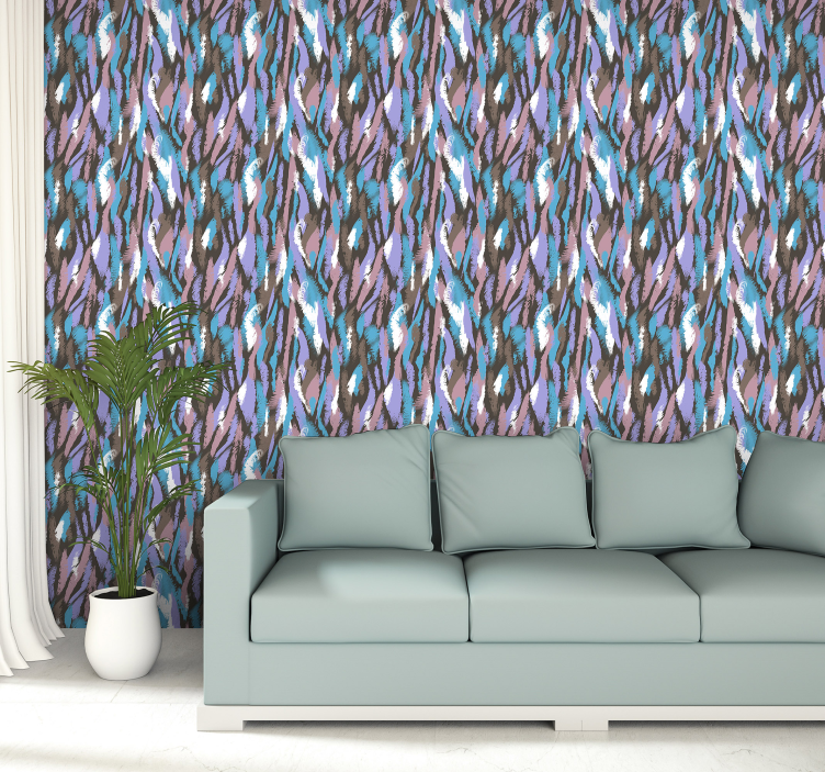 Abstract Feather Motif art wallpaper - TenStickers
