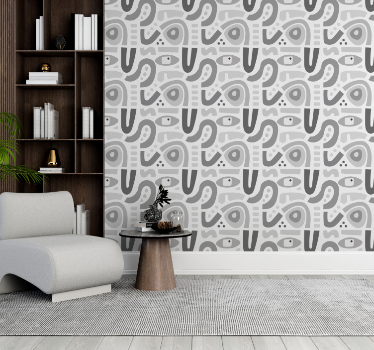 Abstract Geometric Forms wallpaper geometric - TenStickers