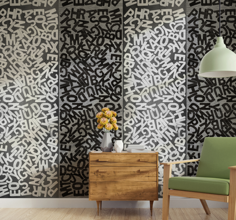 Alphabet Chaos lettering wallpaper - TenStickers