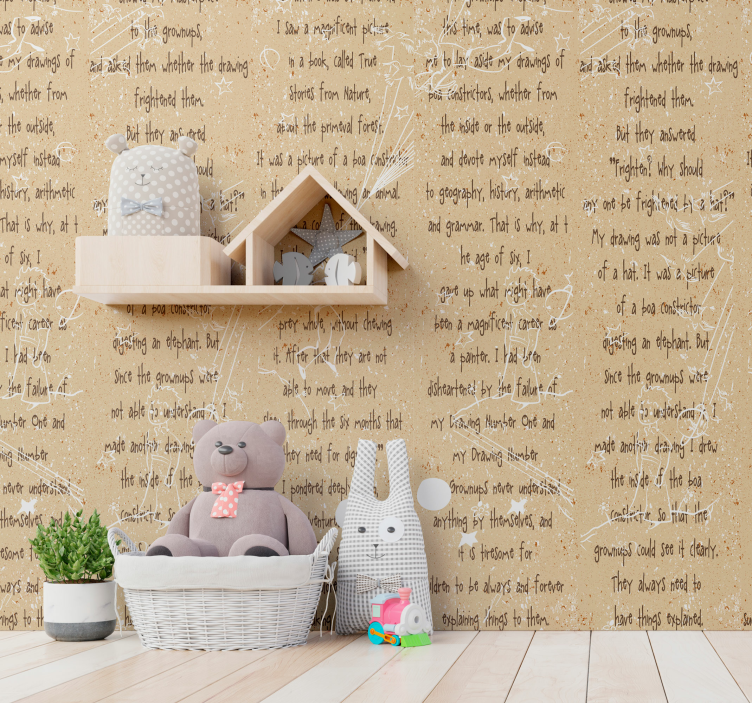 Alphabet Script Children's Room lettering wallpaper - TenStickers