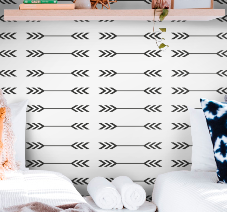 Minimalistic arrow patterns custom wallpaper - TenStickers