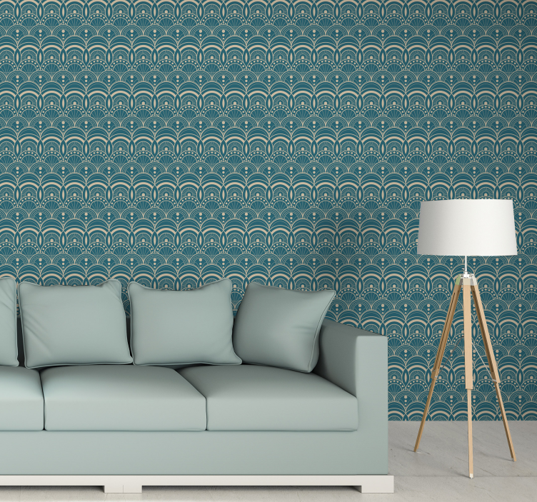Art Deco Fans ornamental wallpaper - TenStickers