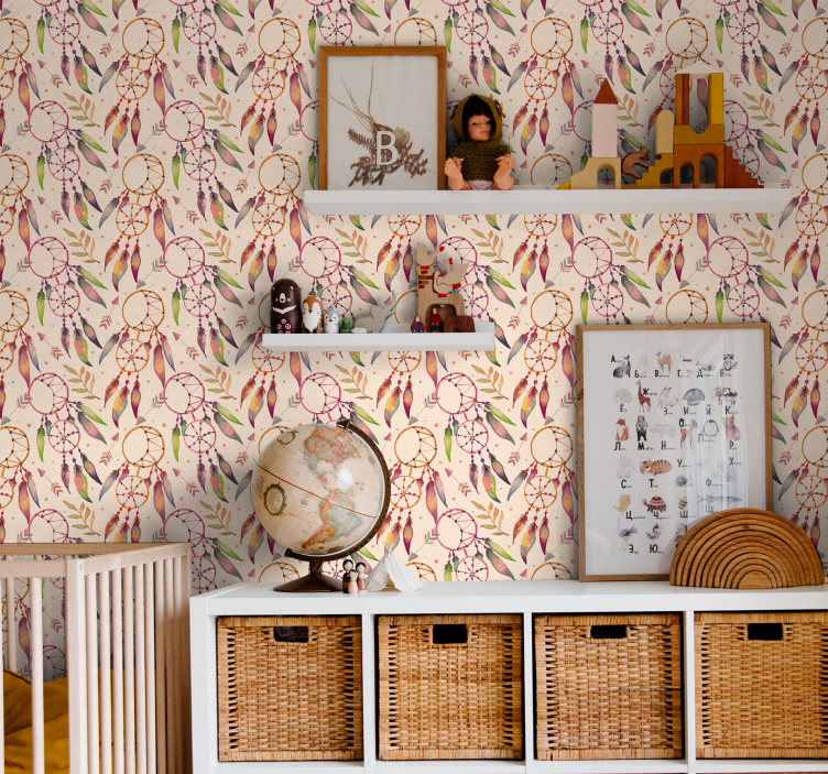 Bedroom hippie style children wallpaper - TenStickers