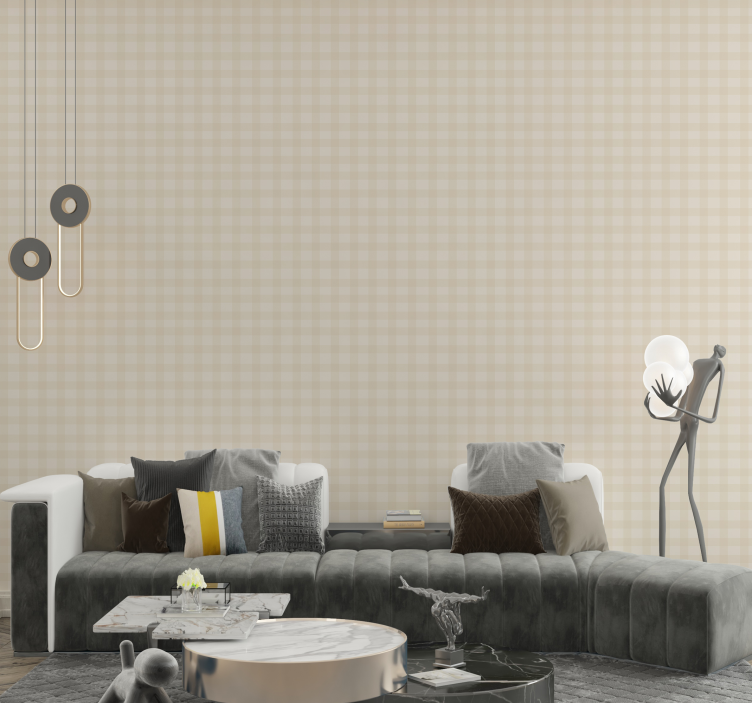 Beige pattern wallpaper squares - TenStickers