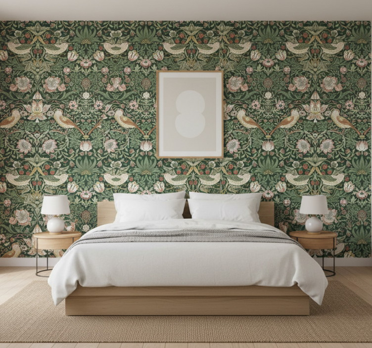 Birds in wallpaper morris style birds - TenStickers