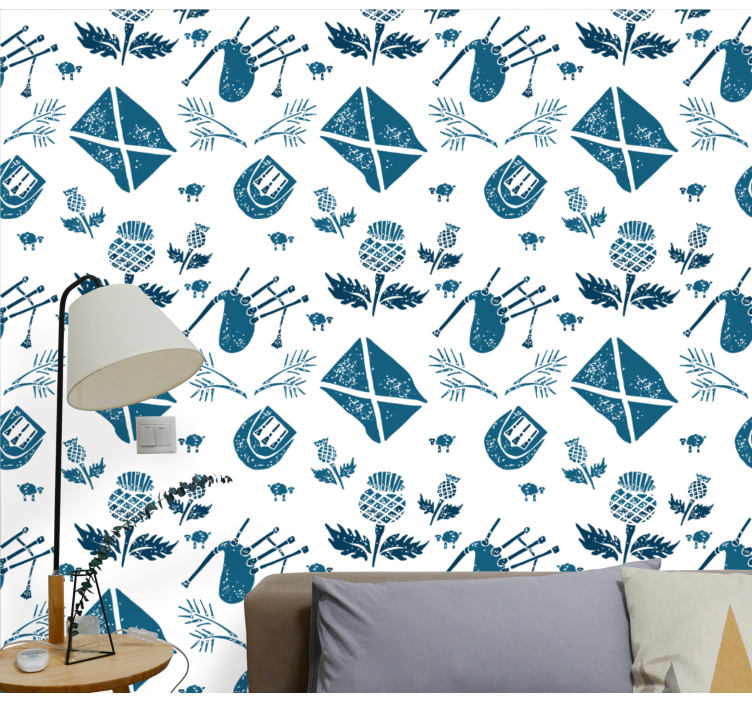 Blue Scottish thistle flower wallpaper - TenStickers