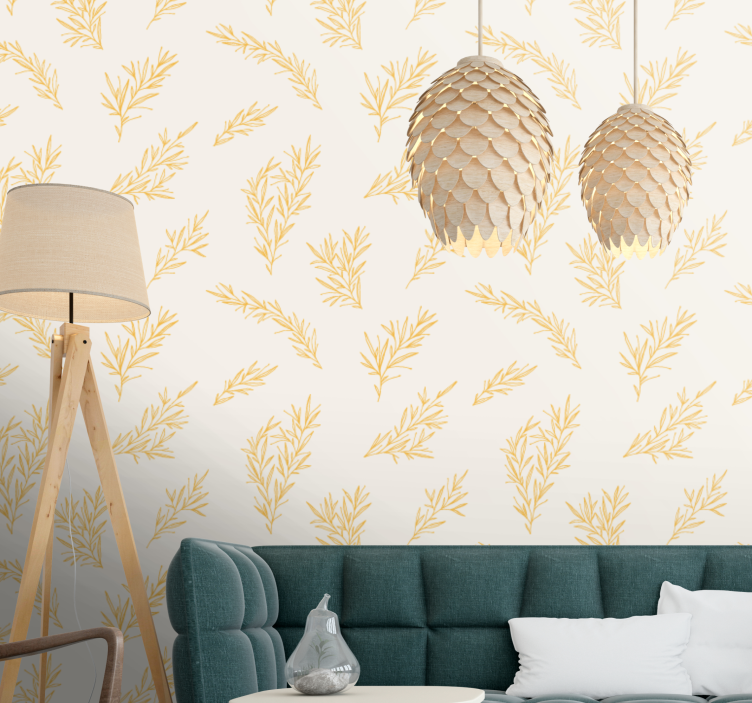 Botanical Foliage Pattern flowers wallpaper - TenStickers