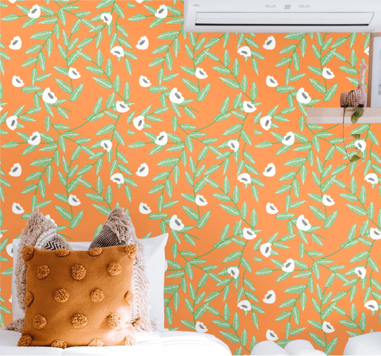 Botanical Leaf Composition flowers wallpaper - TenStickers