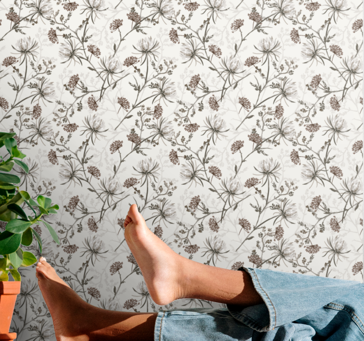 Botanical Prints flowers wallpaper - TenStickers