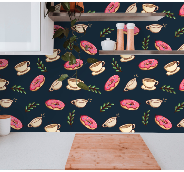 Breakfast Motif kitchen wallpaper - TenStickers
