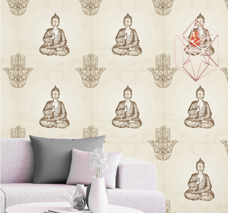 Buddha Motif art wallpaper - TenStickers