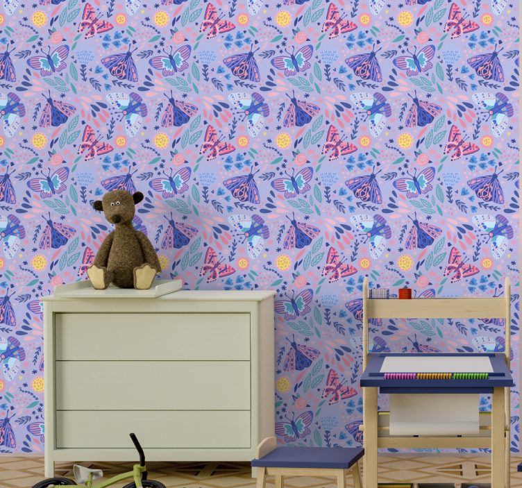 Butterfly Pattern Design butterflies wallpaper - TenStickers