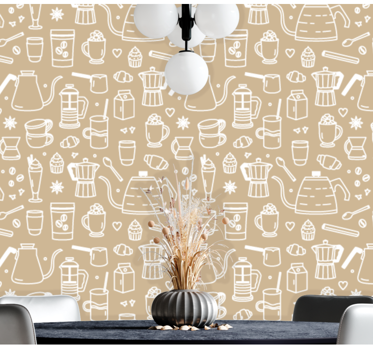 Café Motif Ensemble kitchen wallpaper - TenStickers