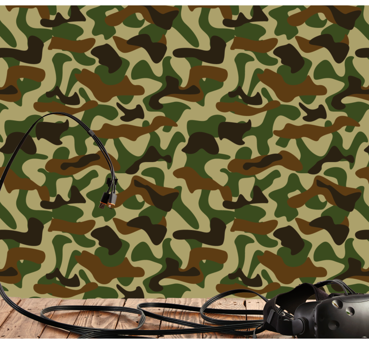 Camouflage pattern textured wallpaper - TenStickers