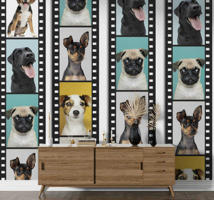 Canine Filmstrip cute dog wallpaper - TenStickers