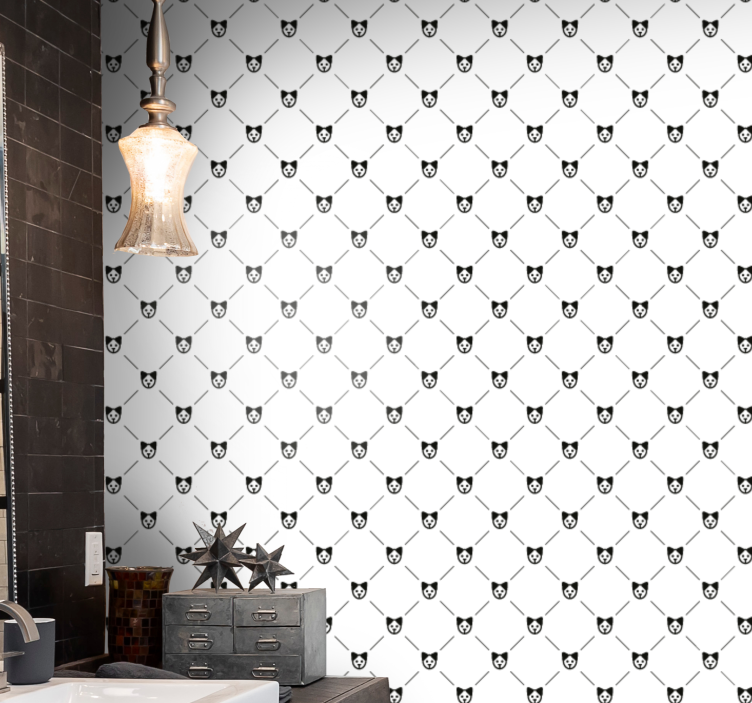 Cat Silhouette Pattern cats wallpaper - TenStickers