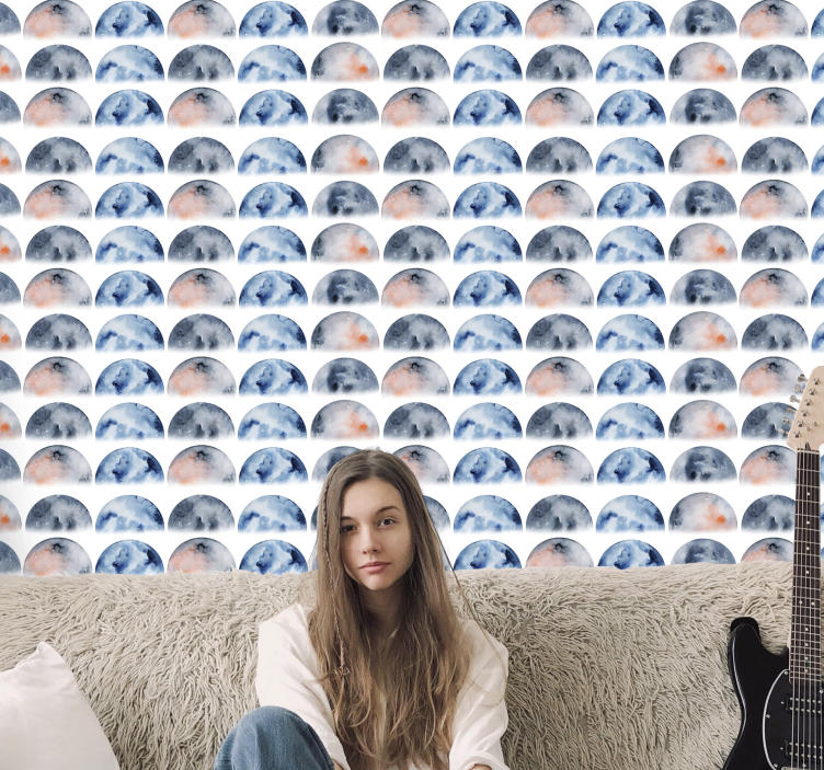 Celestial Crescent star wallpaper - TenStickers