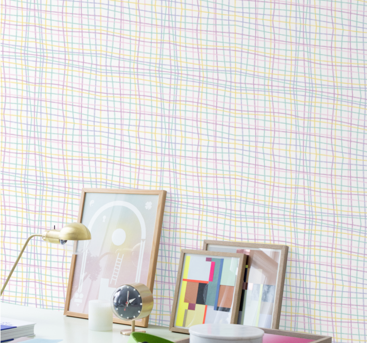 Checked Grid Layout wallpaper geometric - TenStickers