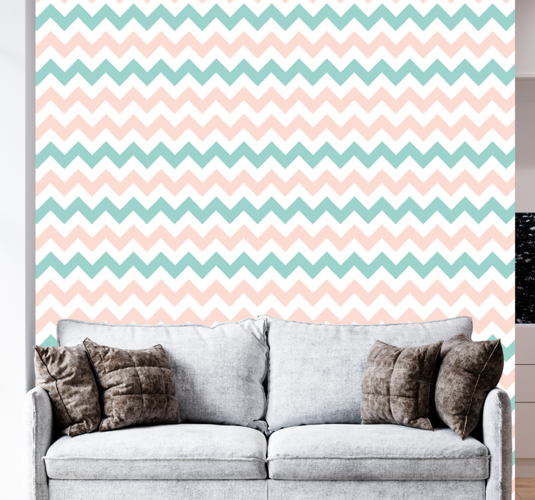 Chevron Patterned Decor wallpaper geometric - TenStickers