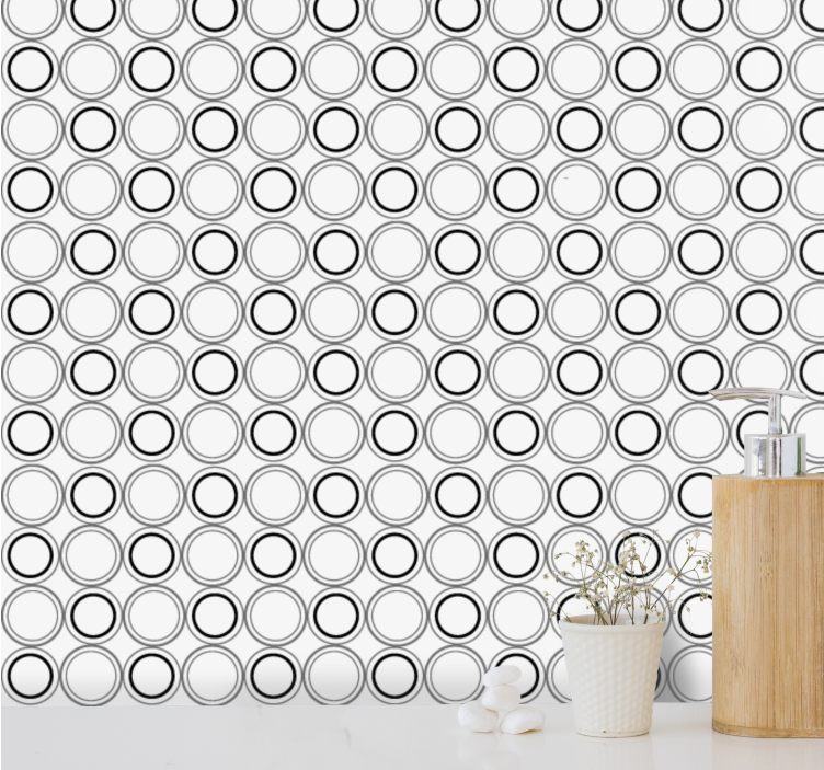Concatenated pattern polka dots wallpaper - TenStickers