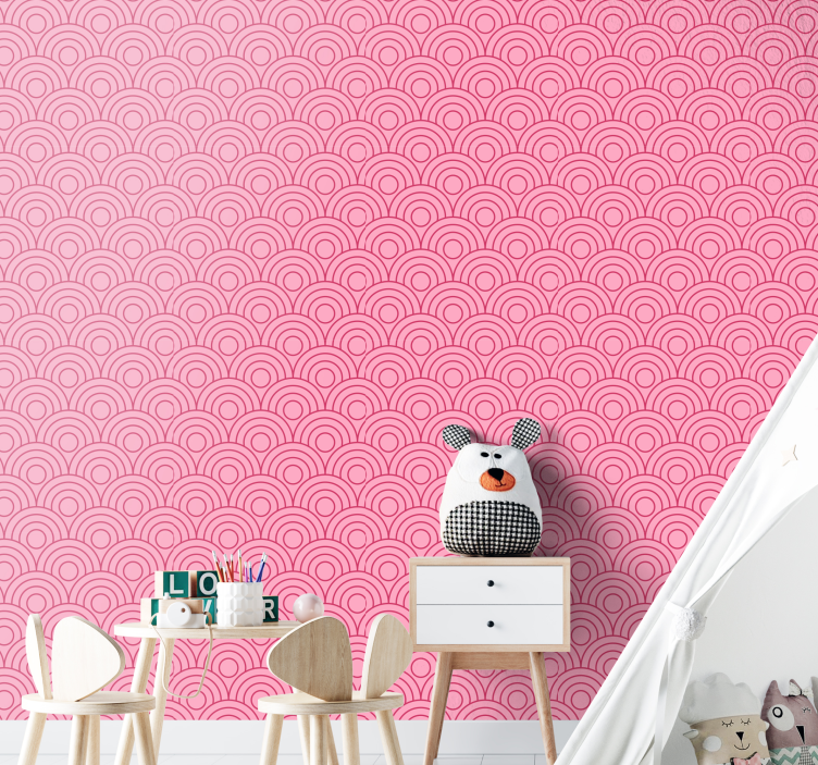 Circular Patterns geometric wallpaper - TenStickers