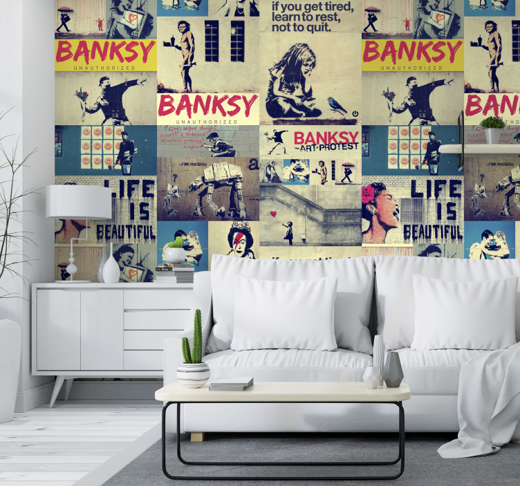 Collage - Bansky Art Wallpaper - TenStickers