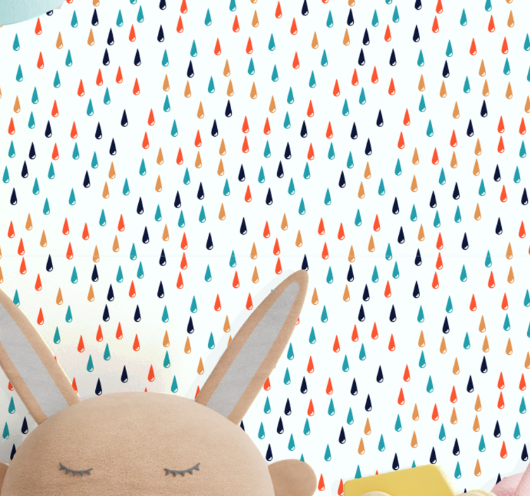 Colorful Rain Drops wallpaper childrens room - TenStickers