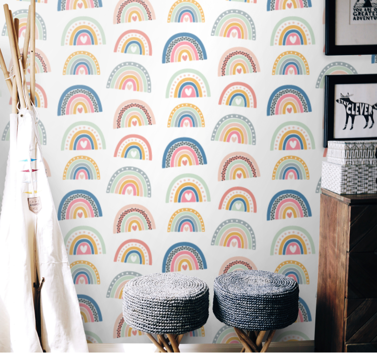 Colorful Rainbow Motif ornamental wallpaper - TenStickers
